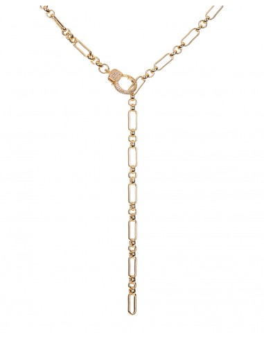 Pave Clasp Lariat- Gold les ligaments