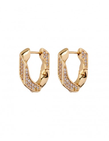 Pave Cuban Link Hoops- Gold de technologie