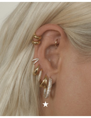 XL Pave Chain Link Hoops- Gold À commander